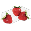 Strawberry cream puffin icon - strawberries and a block of cream cheese